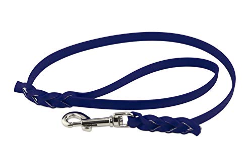 LENNIE BioThane Führleine, 13mm breit, 1,25m lang, Blau, mit Handschlaufe, geflochten von LENNIE