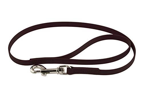 LENNIE BioThane Führleine, 13mm breit, 2,5m lang, Dunkelbraun, mit Handschlaufe, genäht von LENNIE