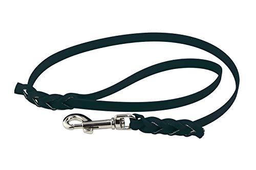 LENNIE BioThane Führleine, 13mm breit, 2,5m lang, Dunkelgrün, mit Handschlaufe, geflochten von LENNIE