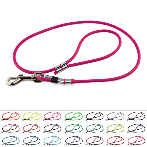 LENNIE BioThane Führleine, rund, Ø 8 mm, 1,25m lang, mit Handschlaufe, Magenta von LENNIE