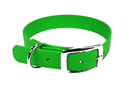 LENNIE BioThane Halsband, Dornschnalle, 19 mm breit, Größe 22-28 cm, Neon-Grün, Aufdruck möglich von LENNIE