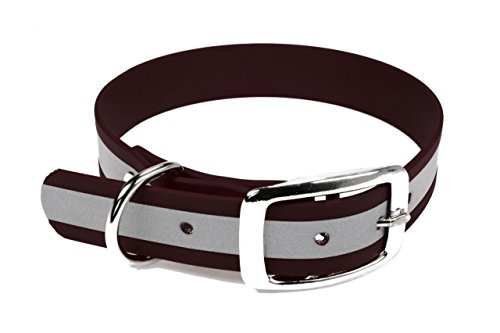 LENNIE BioThane Halsband, Dornschnalle, 25 mm breit, Größe 44-52 cm, Dunkelbraun-Reflex von LENNIE