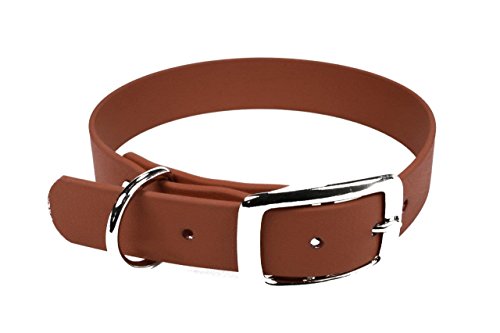LENNIE BioThane Halsband, Dornschnalle, 25 mm breit, Größe 44-52 cm, Hellbraun, Aufdruck möglich von LENNIE