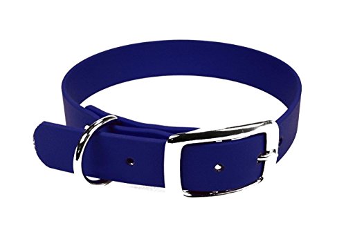 LENNIE BioThane Halsband, Dornschnalle, 25 mm breit, Größe 50-58 cm, Blau, Aufdruck möglich von LENNIE
