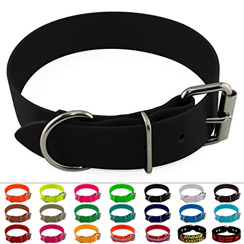 LENNIE BioThane Halsband, Edelstahl-Rollschnalle, 38 mm breit, Größe 59-69 cm, Schwarz, Aufdruck möglich LENNIE BioThane Halsband, Edelstahl-Rollschnalle, 38 mm breit, Größe 59-69 cm, Schwarz, Aufdruck möglich von LENNIE