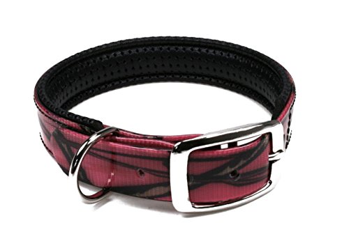 LENNIE BioThane Halsband, gepolstert, Dornschnalle, 19 mm breit, Größe 26-32 cm, Pink-Camouflage von LENNIE