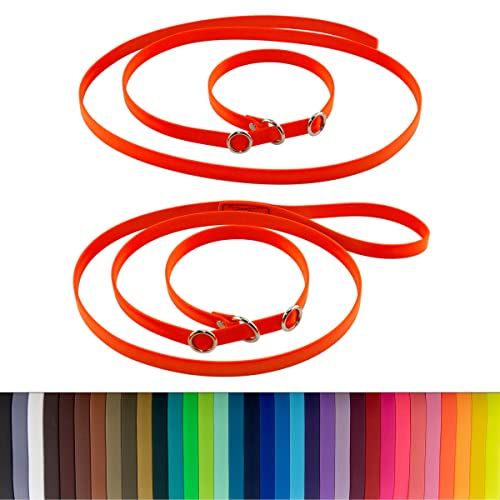 LENNIE BioThane Retrieverleine, 2m lang, Neon-Orange, 16mm, 19mm, Handschlaufe, Stopperringe, Moxonleine LENNIE BioThane Retrieverleine, 2m lang, Neon-Orange, 16mm, 19mm, Handschlaufe, Stopperringe, Moxonleine von LENNIE