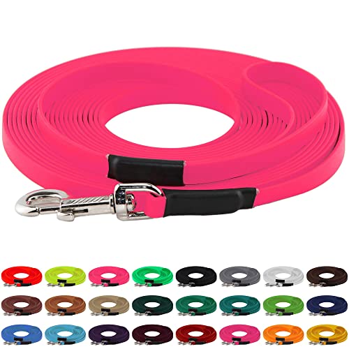 LENNIE BioThane Schleppleine, 13mm, Hunde 15-25kg, 20m lang, mit Handschlaufe, Neon-Pink, genäht LENNIE BioThane Schleppleine, 13mm, Hunde 15-25kg, 20m lang, mit Handschlaufe, Neon-Pink, genäht von LENNIE