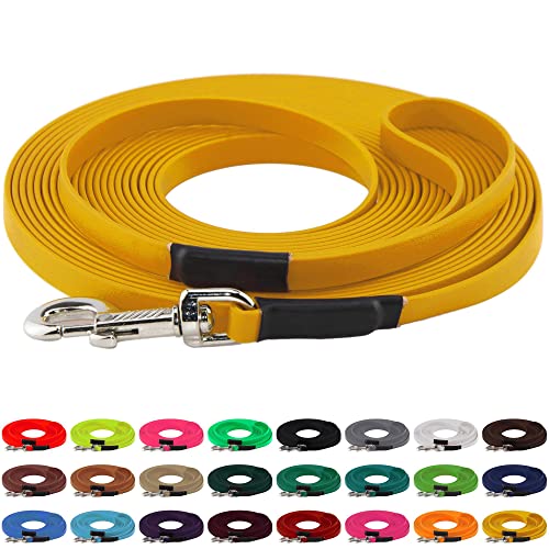 LENNIE BioThane Schleppleine, 19mm, Hunde ab 35kg, 25m lang, mit Handschlaufe, Gelb, genäht LENNIE BioThane Schleppleine, 19mm, Hunde ab 35kg, 25m lang, mit Handschlaufe, Gelb, genäht von LENNIE