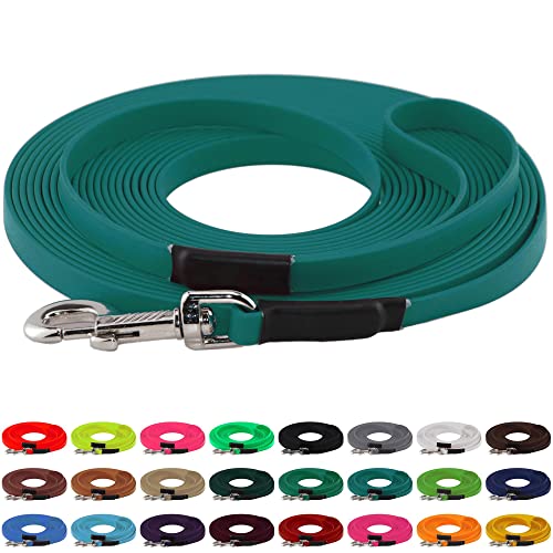LENNIE BioThane Schleppleine, 19mm, Hunde ab 35kg, 30m lang, mit Handschlaufe, Petrol/Teal, genäht LENNIE BioThane Schleppleine, 19mm, Hunde ab 35kg, 30m lang, mit Handschlaufe, Petrol/Teal, genäht von LENNIE