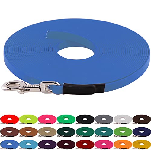 LENNIE BioThane Schleppleine, 9mm, Hunde 5-15kg, 3m lang, ohne Handschlaufe, Azurblau, genäht LENNIE BioThane Schleppleine, 9mm, Hunde 5-15kg, 3m lang, ohne Handschlaufe, Azurblau, genäht von LENNIE