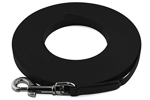 LENNIE Leichte BioThane Schleppleine, 16mm, Hunde 25-35kg, 5m lang, ohne Handschlaufe, Schwarz, genäht LENNIE Leichte BioThane Schleppleine, 16mm, Hunde 25-35kg, 5m lang, ohne Handschlaufe, Schwarz, genäht von LENNIE