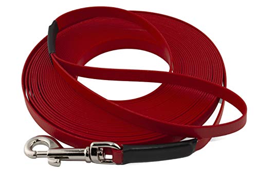 LENNIE Leichte BioThane Schleppleine, 9mm, Hunde 5-15kg, 2m lang, mit Handschlaufe, Rot, genäht LENNIE Leichte BioThane Schleppleine, 9mm, Hunde 5-15kg, 2m lang, mit Handschlaufe, Rot, genäht von LENNIE