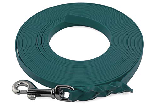 LENNIE Leichte BioThane Schleppleine, 9mm, Hunde 5-15kg, 2m lang, ohne Handschlaufe, Petrol/Teal, geflochten von LENNIE