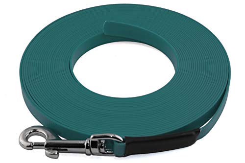 LENNIE Leichte BioThane Schleppleine, 9mm, Hunde 5-15kg, 5m lang, ohne Handschlaufe, Petrol/Teal, genäht LENNIE Leichte BioThane Schleppleine, 9mm, Hunde 5-15kg, 5m lang, ohne Handschlaufe, Petrol/Teal, genäht von LENNIE