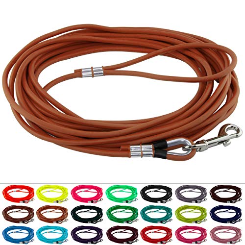 LENNIE Runde BioThane Schleppleine für Hunde ab 25kg, Ø 8mm, 15m lang, mit Handschlaufe, Hellbraun LENNIE Runde BioThane Schleppleine für Hunde ab 25kg, Ø 8mm, 15m lang, mit Handschlaufe, Hellbraun von LENNIE