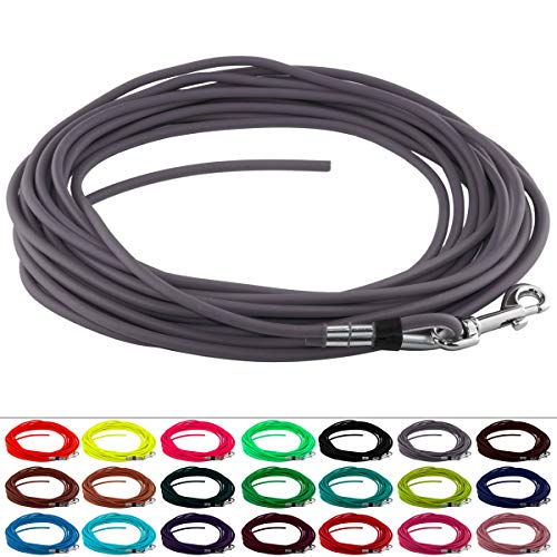 LENNIE Runde BioThane Schleppleine für Hunde ab 25kg, Ø 8mm, 3m lang, ohne Handschlaufe, Grau LENNIE Runde BioThane Schleppleine für Hunde ab 25kg, Ø 8mm, 3m lang, ohne Handschlaufe, Grau von LENNIE