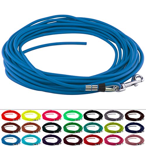 LENNIE Runde BioThane Schleppleine für Hunde von 15-25kg, Ø 6mm, 2m lang, ohne Handschlaufe, Azurblau LENNIE Runde BioThane Schleppleine für Hunde von 15-25kg, Ø 6mm, 2m lang, ohne Handschlaufe, Azurblau von LENNIE