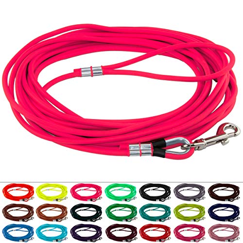 LENNIE Runde BioThane Schleppleine für Hunde von 15-25kg, Ø 6mm, 30m lang, mit Handschlaufe, Neon-Pink LENNIE Runde BioThane Schleppleine für Hunde von 15-25kg, Ø 6mm, 30m lang, mit Handschlaufe, Neon-Pink von LENNIE