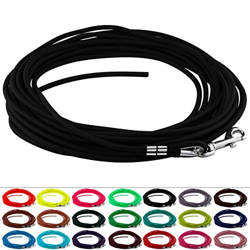 LENNIE Runde BioThane Schleppleine für Hunde von 15-25kg, Ø 6mm, 5m lang, ohne Handschlaufe, Schwarz LENNIE Runde BioThane Schleppleine für Hunde von 15-25kg, Ø 6mm, 5m lang, ohne Handschlaufe, Schwarz von LENNIE