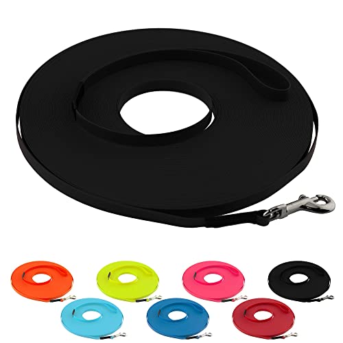 LENNIE Ultraleichte BioThane Schleppleine für Hunde bis 5kg, 10m lang, mit Handschlaufe, Schwarz, genäht, 9 mm LENNIE Ultraleichte BioThane Schleppleine für Hunde bis 5kg, 10m lang, mit Handschlaufe, Schwarz, genäht, 9 mm von LENNIE