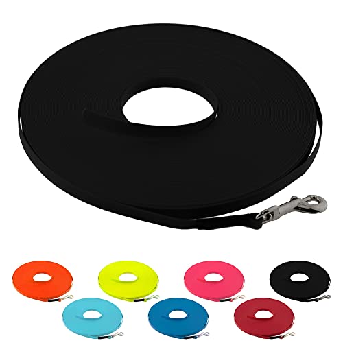 LENNIE Ultraleichte BioThane Schleppleine für Hunde bis 5kg, 15m lang, ohne Handschlaufe, Schwarz, genäht, 9 mm LENNIE Ultraleichte BioThane Schleppleine für Hunde bis 5kg, 15m lang, ohne Handschlaufe, Schwarz, genäht, 9 mm von LENNIE