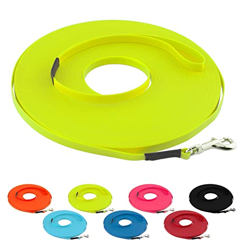 LENNIE Ultraleichte BioThane Schleppleine für Hunde bis 5kg, 40m lang, mit Handschlaufe, Neon-Gelb, genäht, 9 mm LENNIE Ultraleichte BioThane Schleppleine für Hunde bis 5kg, 40m lang, mit Handschlaufe, Neon-Gelb, genäht, 9 mm von LENNIE