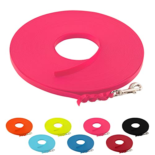 LENNIE Ultraleichte BioThane Schleppleine für Hunde bis 5kg, 8m lang, ohne Handschlaufe, Neon-Pink, geflochten, 9 mm LENNIE Ultraleichte BioThane Schleppleine für Hunde bis 5kg, 8m lang, ohne Handschlaufe, Neon-Pink, geflochten, 9 mm von LENNIE