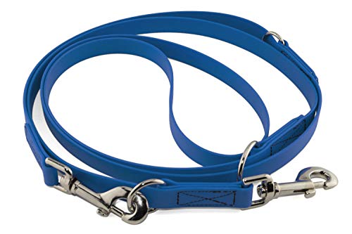 LENNIE Verstellbare BioThane Führleine, 13mm breit, 2,25m lang, Azurblau, genäht, Doppelleine LENNIE Verstellbare BioThane Führleine, 13mm breit, 2,25m lang, Azurblau, genäht, Doppelleine von LENNIE