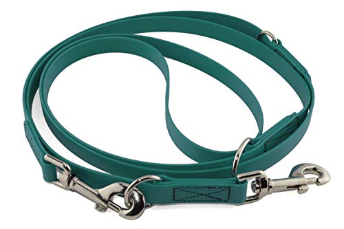 LENNIE Verstellbare BioThane Führleine, 13mm breit, 3m lang, Petrol/Teal, genäht, Doppelleine LENNIE Verstellbare BioThane Führleine, 13mm breit, 3m lang, Petrol/Teal, genäht, Doppelleine von LENNIE