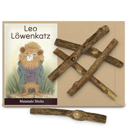 Katzenminze Sticks (Matatabi-Kausticks) sind das perfekte Katzenminze Spielzeug für Katzen. Die Kauhölzer für Katzen helfen bei der Zahnpflege von LEO LÖWENKATZ