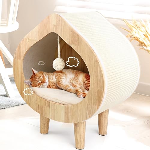 Einzigartiges, modernes Katzenbett für Hauskatzen, Haus mit Kratzwand, gemütliche Höhle zum Versteck und niedliches Kätzchenhaus zum Schlafen, luxuriöse Katzenbetten und Möbel Einzigartiges, modernes Katzenbett für Hauskatzen, Haus mit Kratzwand, gemütliche Höhle zum Versteck und niedliches Kätzchenhaus zum Schlafen, luxuriöse Katzenbetten und Möbel von LEO & LEXI