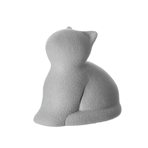 Leonardo - Micia - Katze grau beflockt - Keramik/Beflockt - Grau - (HxBxT) 8 x 8,7 x 6,5 cm von LEONARDO HOME