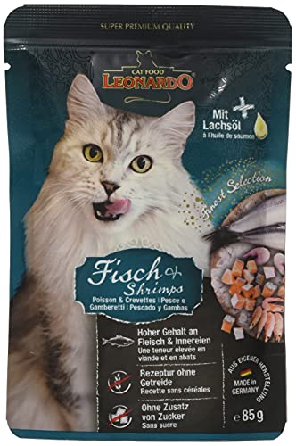 Leonardo Nassfutter für Katzen im Frischebeutel, Fischmenü, 16x85g von LEONARDO HOME