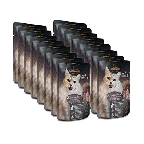 Leonardo Nassfutter für Katzen im Frischebeutel, Kaninchen + Cranberries, 16x85g von LEONARDO HOME