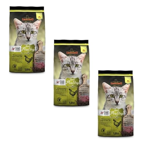LEONARDO Adult GF Poultry | 3er Pack | 3 x 300 g | Trockenfutter für ausgewachsene Katzen | Ideal bei Futterunverträglichkeiten | Für Sensible Katze | Getreidefrei von Leonardo