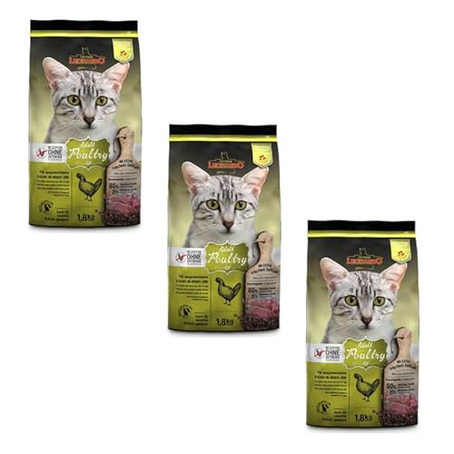 Leonardo Adult GF Poultry | 3er Pack | 3 x 300 g | Trockenfutter für ausgewachsene Katzen | Ideal bei Futterunverträglichkeiten | Für Sensible Katze | Getreidefrei von Leonardo