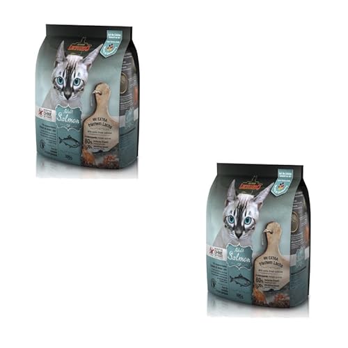 Leonardo GF Salmon Adult | Doppelpack | 2 x 300 g | Trockenfutter für ausgewachsene Katzen | Empfohlen bei Futterunverträglichkeiten | Optimale Krokettenform von Leonardo