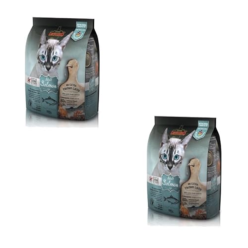 LEONARDO GF Salmon Adult | Doppelpack | 2 x 300 g | Trockenfutter für ausgewachsene Katzen | Empfohlen bei Futterunverträglichkeiten | Optimale Krokettenform von Leonardo