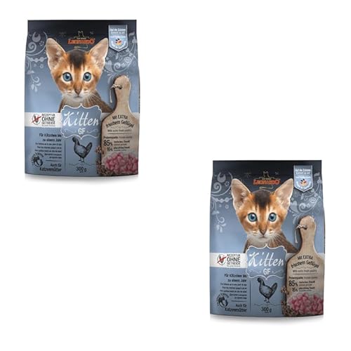 Leonardo Kitten GF | Doppelpack | 2 x 300 g | Trockenfutter für Kitten | Empfohlen zur Unterstützung Einer gesunden Verdauung | Optimale Krokettenform von Leonardo