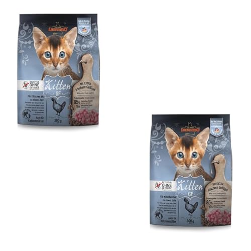 LEONARDO Kitten GF | Doppelpack | 2 x 300 g | Trockenfutter für Kitten | Empfohlen zur Unterstützung Einer gesunden Verdauung | Optimale Krokettenform von Leonardo