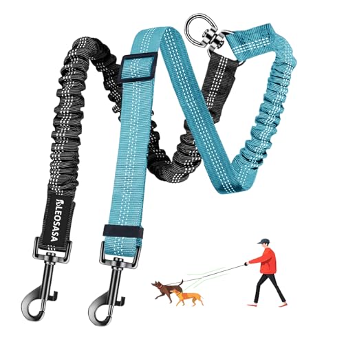 LEOSASA 2-in-1-Doppel-Hundeleine, 360° drehbar, kein Verheddern, Splitter-Befestigung, 2 Hunde, taktikell, multifunktional, für Spaziergänge, Zug, kleine, mittelgroße und große Haustiere (Schwarz, LEOSASA 2-in-1-Doppel-Hundeleine, 360° drehbar, kein Verheddern, Splitter-Befestigung, 2 Hunde, taktikell, multifunktional, für Spaziergänge, Zug, kleine, mittelgroße und große Haustiere (Schwarz, von LEOSASA