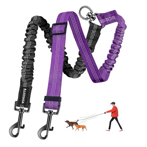 LEOSASA 2-in-1-Doppel-Hundeleine, 360° drehbar, kein Verheddern, Splitter-Befestigung, 2 Hunde, taktikell, multifunktional, für Spaziergänge, Zug, kleine, mittelgroße und große Haustiere (Schwarz, LEOSASA 2-in-1-Doppel-Hundeleine, 360° drehbar, kein Verheddern, Splitter-Befestigung, 2 Hunde, taktikell, multifunktional, für Spaziergänge, Zug, kleine, mittelgroße und große Haustiere (Schwarz, von LEOSASA