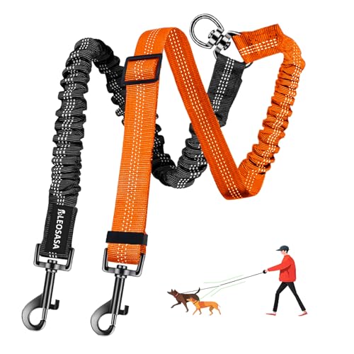 LEOSASA 2-in-1-Doppel-Hundeleine, 360° drehbar, kein Verheddern, Splitter-Befestigung, 2 Hunde, taktikell, multifunktional, für Spaziergänge, Zug, kleine, mittelgroße und große Haustiere (Schwarz, LEOSASA 2-in-1-Doppel-Hundeleine, 360° drehbar, kein Verheddern, Splitter-Befestigung, 2 Hunde, taktikell, multifunktional, für Spaziergänge, Zug, kleine, mittelgroße und große Haustiere (Schwarz, von LEOSASA