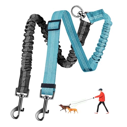 LEOSASA 2-in-1-Doppel-Hundeleine, 360° drehbar, kein Verheddern, Splitter-Befestigung, 2 Hunde, taktikell, multifunktional, für Spaziergänge, Zug, kleine, mittelgroße und große Haustiere (Schwarz, LEOSASA 2-in-1-Doppel-Hundeleine, 360° drehbar, kein Verheddern, Splitter-Befestigung, 2 Hunde, taktikell, multifunktional, für Spaziergänge, Zug, kleine, mittelgroße und große Haustiere (Schwarz, von LEOSASA