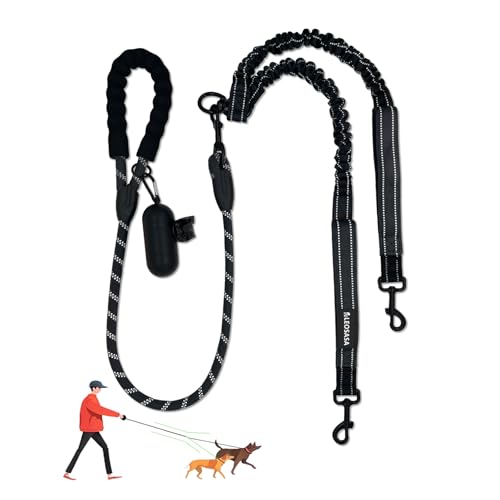 LEOSASA 2-in-1-Doppel-Hundeleine, abnehmbare Hauptleine mit Splitter, kein Verheddern, um 360° drehbar, 2 Hundeleinen, taktikel, multifunktionale Leine, für Outdoor, Spaziergänge, Zug, kleine, LEOSASA 2-in-1-Doppel-Hundeleine, abnehmbare Hauptleine mit Splitter, kein Verheddern, um 360° drehbar, 2 Hundeleinen, taktikel, multifunktionale Leine, für Outdoor, Spaziergänge, Zug, kleine, von LEOSASA