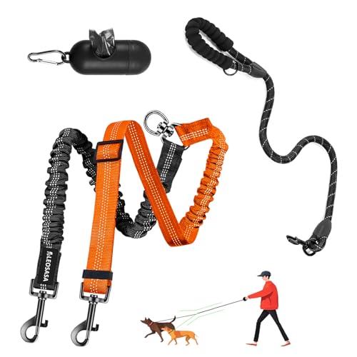 LEOSASA Doppel-Hundeleine, um 360° drehbar, verhedderungsfrei, Splitterbefestigung, 1 Seil mit Griff, 2 Hunde, multifunktionale Leine, für Spaziergänge im Freien, Zug, klein, mittel, groß, zwei LEOSASA Doppel-Hundeleine, um 360° drehbar, verhedderungsfrei, Splitterbefestigung, 1 Seil mit Griff, 2 Hunde, multifunktionale Leine, für Spaziergänge im Freien, Zug, klein, mittel, groß, zwei von LEOSASA
