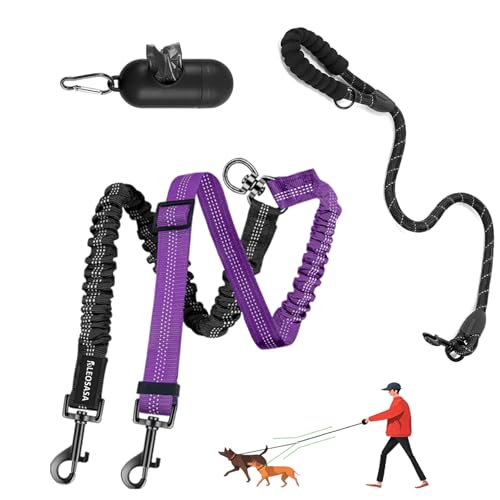 LEOSASA Doppel-Hundeleine, um 360° drehbar, verhedderungsfrei, Splitterbefestigung, 1 Seil mit Griff, 2 Hunde, multifunktionale Leine, für Spaziergänge im Freien, Zug, klein, mittel, groß, zwei LEOSASA Doppel-Hundeleine, um 360° drehbar, verhedderungsfrei, Splitterbefestigung, 1 Seil mit Griff, 2 Hunde, multifunktionale Leine, für Spaziergänge im Freien, Zug, klein, mittel, groß, zwei von LEOSASA