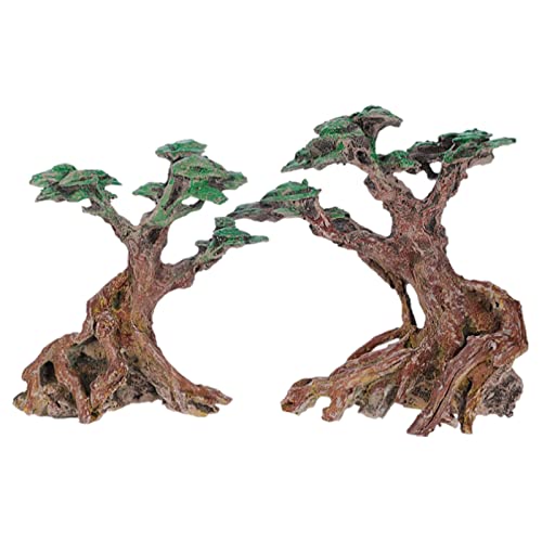 LERONO FishTank Dekoration für Bonsai-Bäume, Stumpfpflanze, künstlerische Ornamente, Stamm, Bäume, Aquarium, Baumschmuck von LERONO