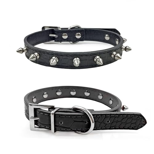 LESYPET Hundehalsband mit Stacheln, Spike-Halsband für Hunde, Kiten, Punk, PU-Leder, Stachel-Katzenhalsband, verstellbar, Welpenhalsbänder, Schwarz, M LESYPET Hundehalsband mit Stacheln, Spike-Halsband für Hunde, Kiten, Punk, PU-Leder, Stachel-Katzenhalsband, verstellbar, Welpenhalsbänder, Schwarz, M von LESYPET